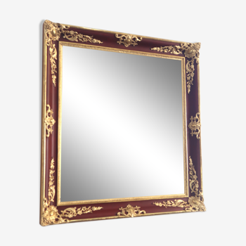 Golden and lacquered mirror 81x75cm