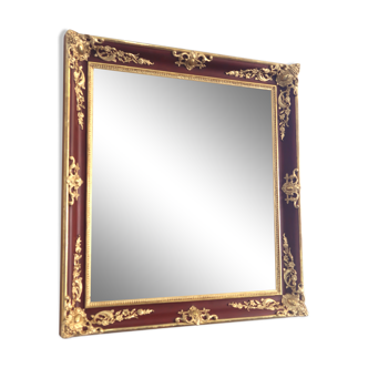 Golden and lacquered mirror 81x75cm