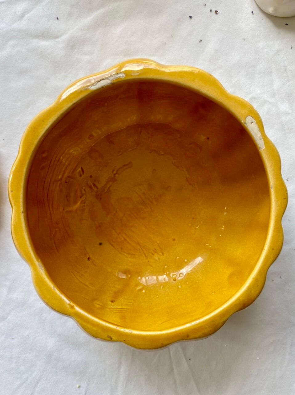 Yellow ceramic dish Vallauris