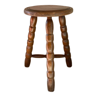 Tabouret bois tripode vintage