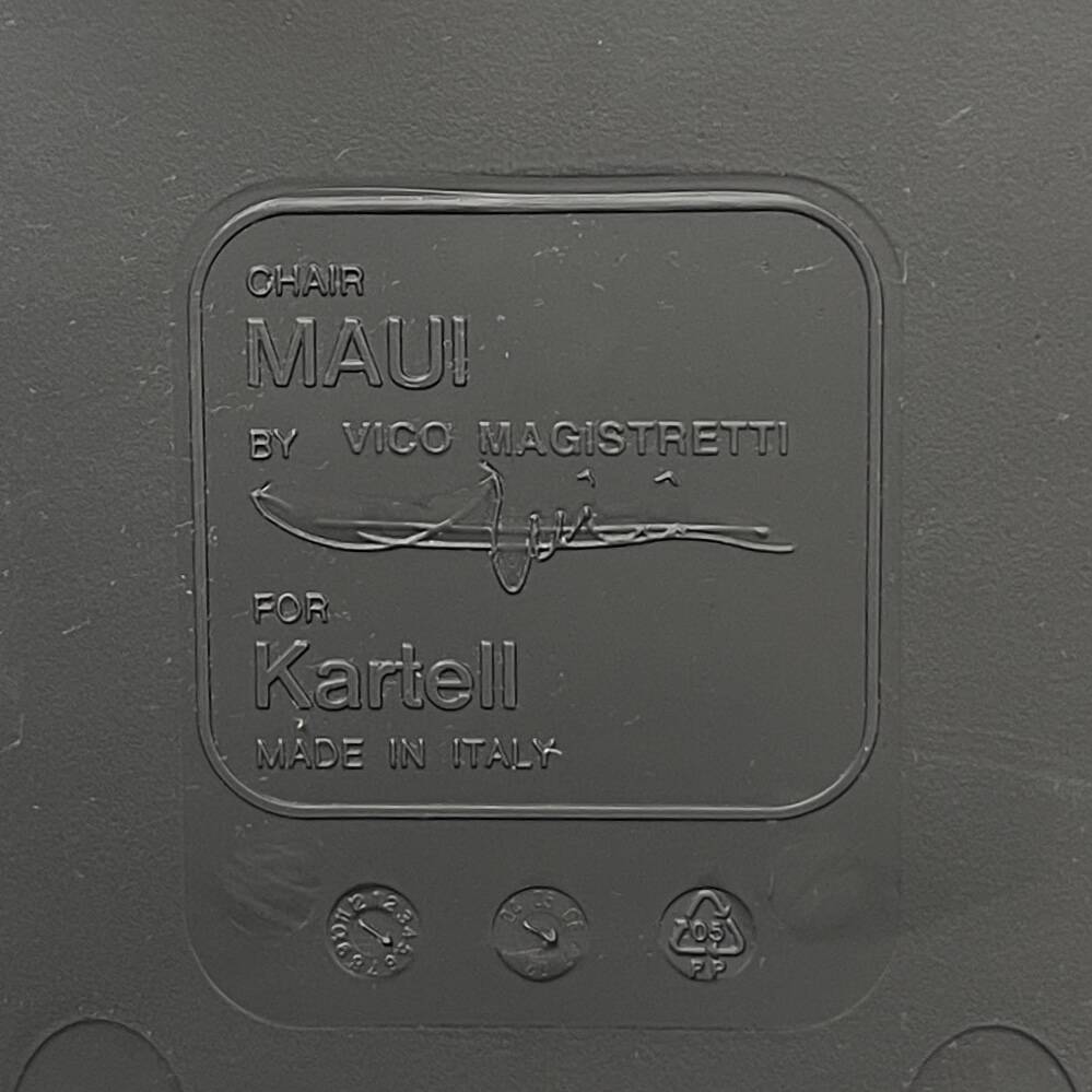 Set of 6 black Maui chairs by Magistretti for Kartell 2000s Italy