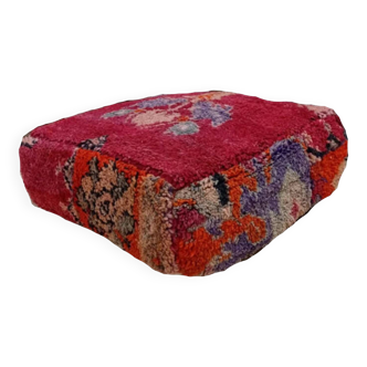 Handmade Berber pouf in wool 60 X 60 X 20 CM