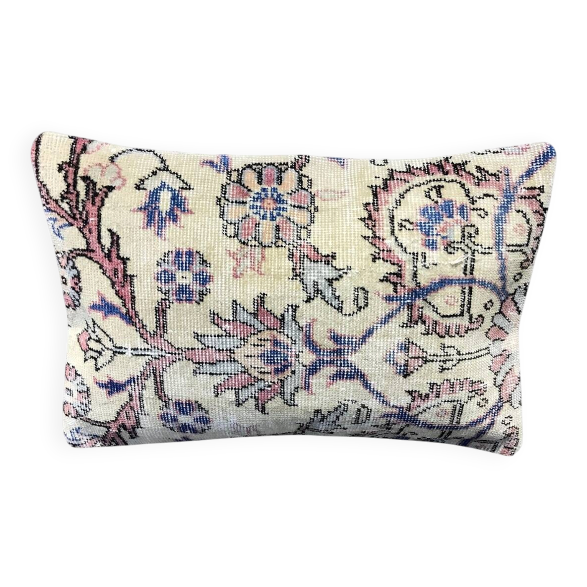 Housse de coussin lombaire en tapis décoloré 40x60 cm