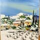 Oil painting on canvas mountain landscape