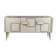 Geometric sideboard in glass and gilded brass. Contemporary Italian work.
