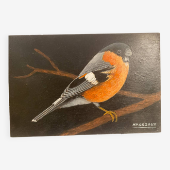 Oiseau peinture sur bois