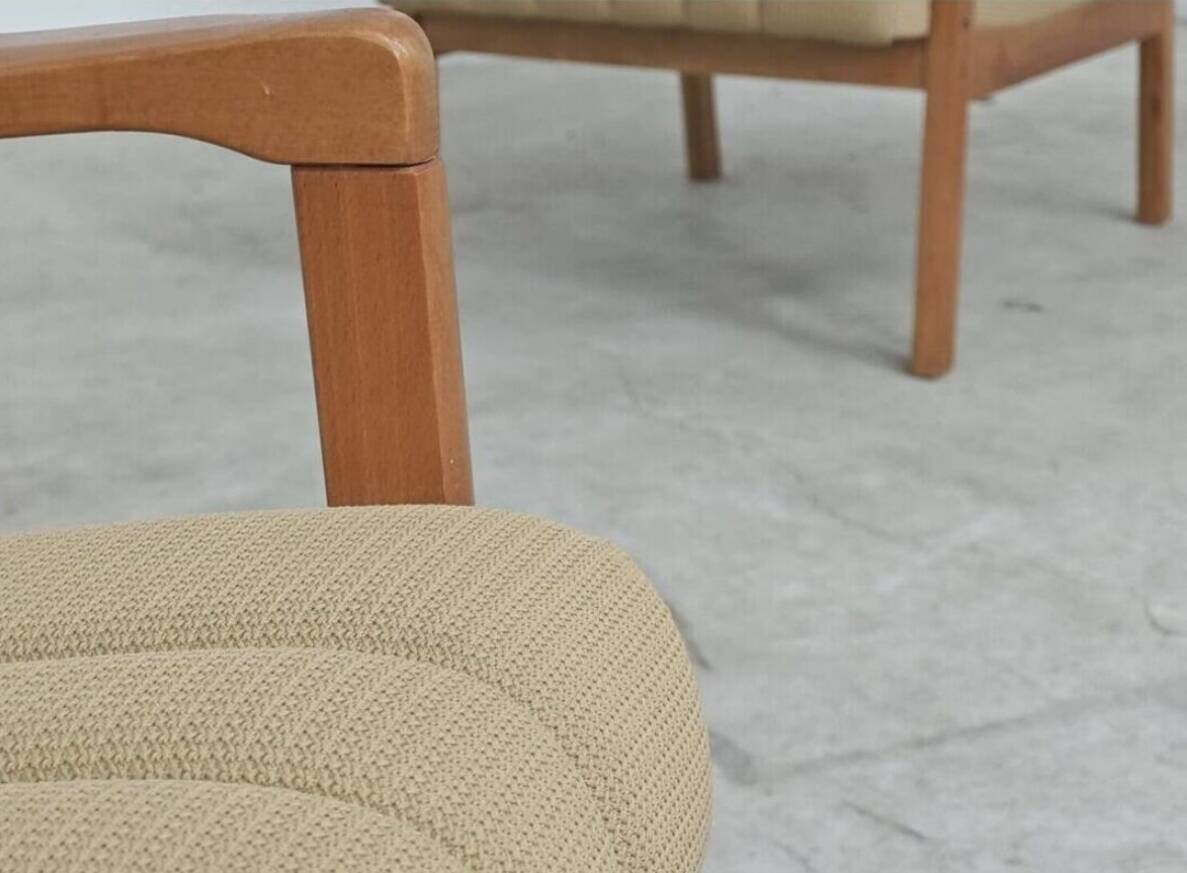 Pair of cream living room armchairs Jitona Sobeslav 1960