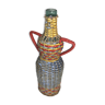Old bottle glass + rattan + colors + cap vintage scoubidou