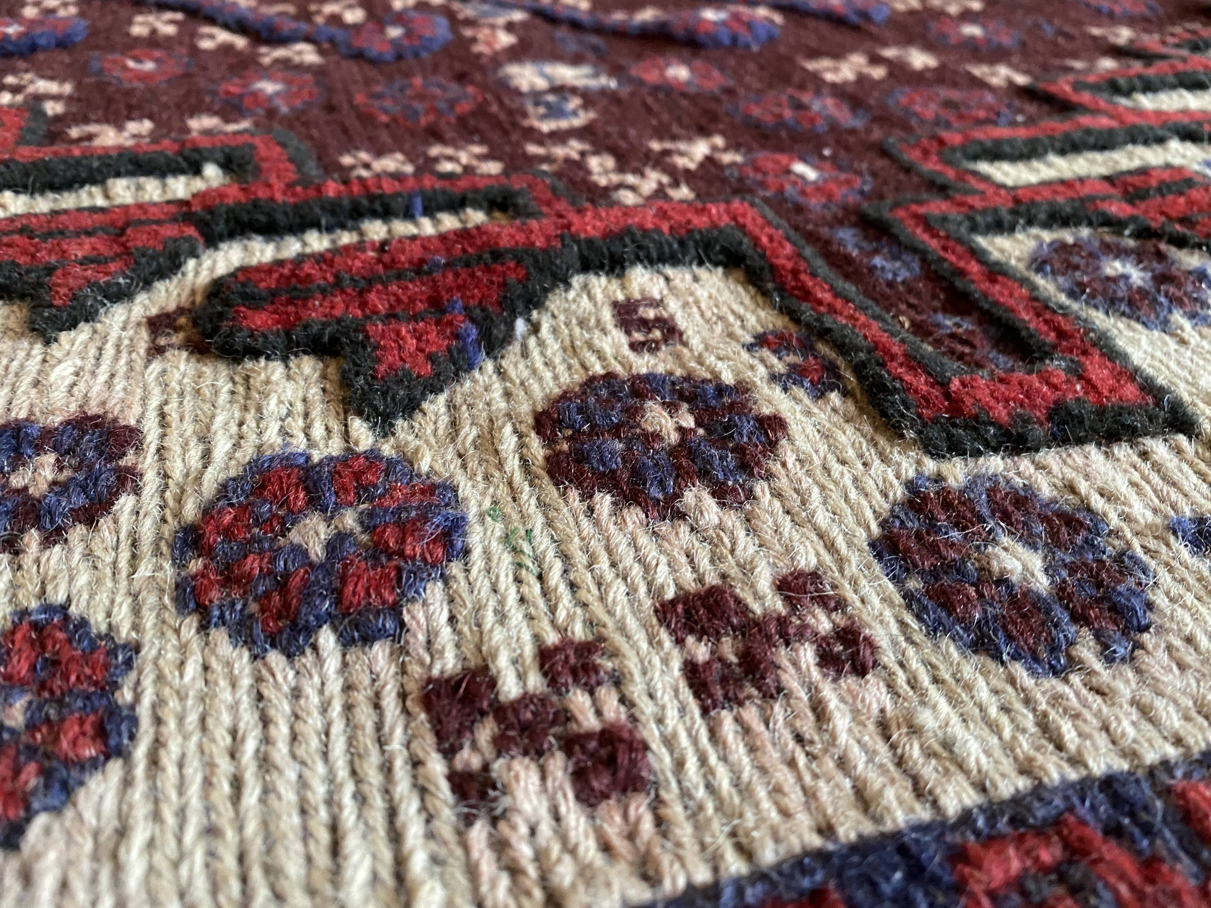 Old Afghan wool rug 270x186cm