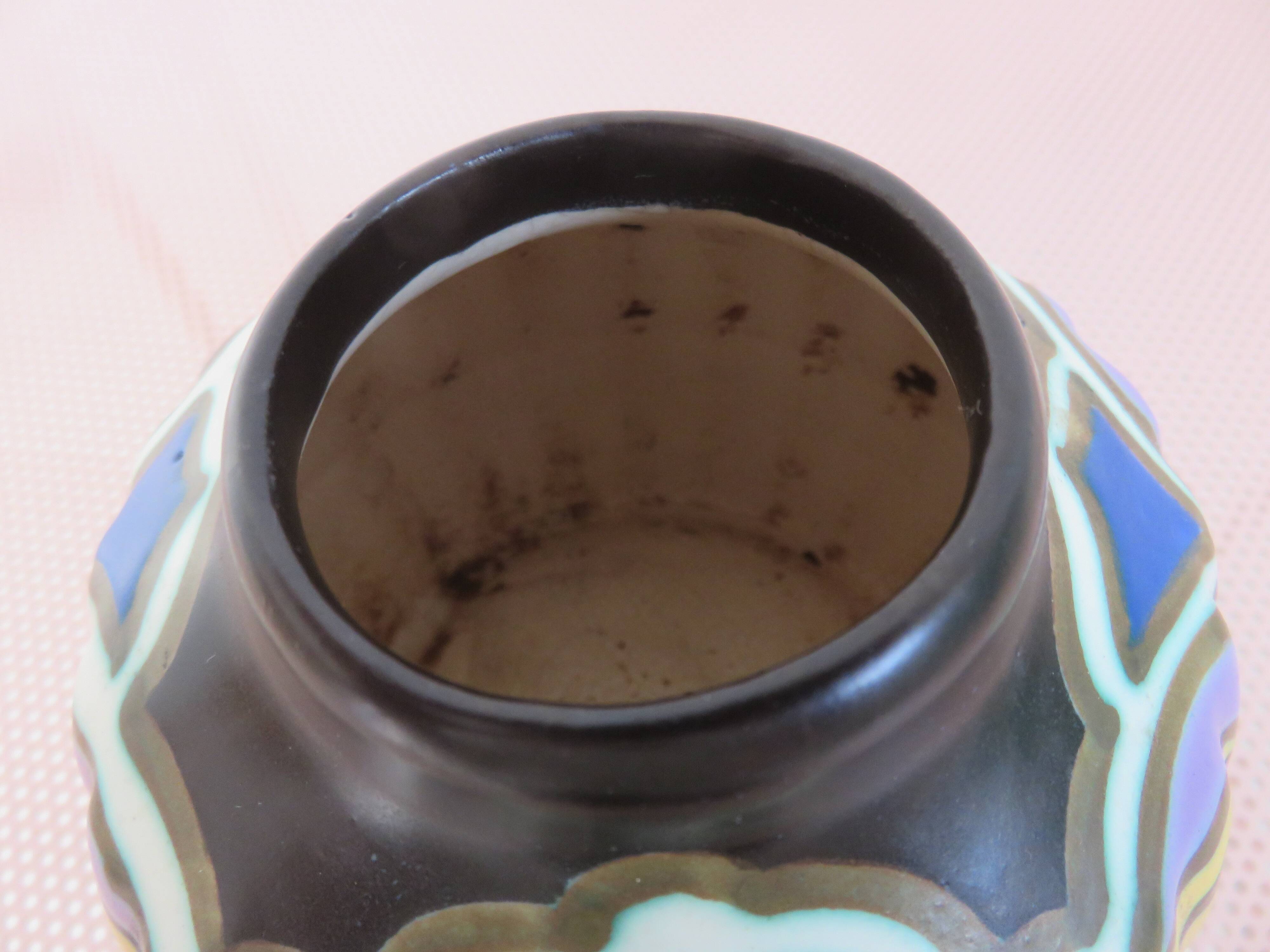 Art Deco ceramic vase from Montoise Bergen, 1920s-1930s.