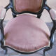Fauteuil voltaire epoque Napoleon III en bois noirci tissu rouge saumon