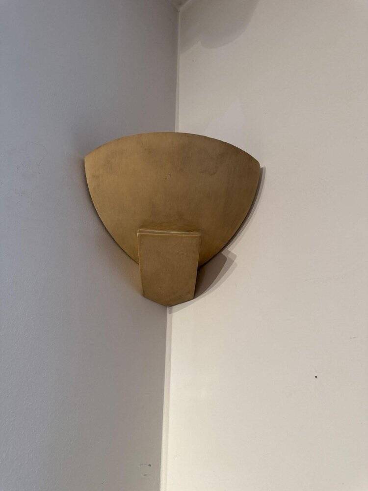 Art Deco wall lights in patinated plaster, France, 1925, set of 3