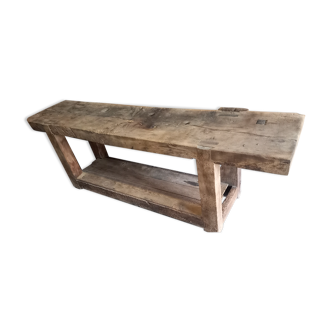Superb old sandblasted workbench