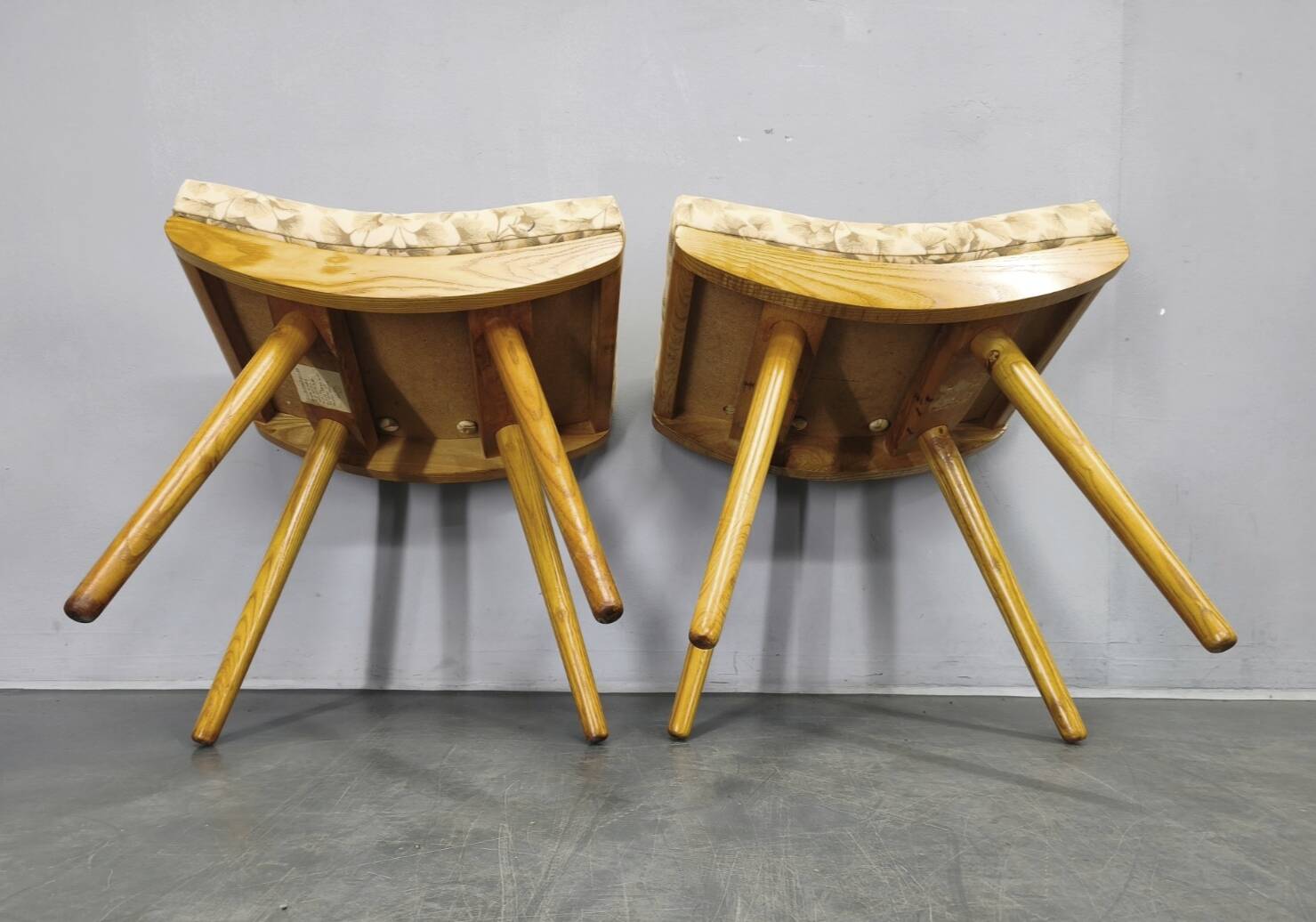 Pair of Mid-Century Maple Footstools, Czechoslovakia 1960s