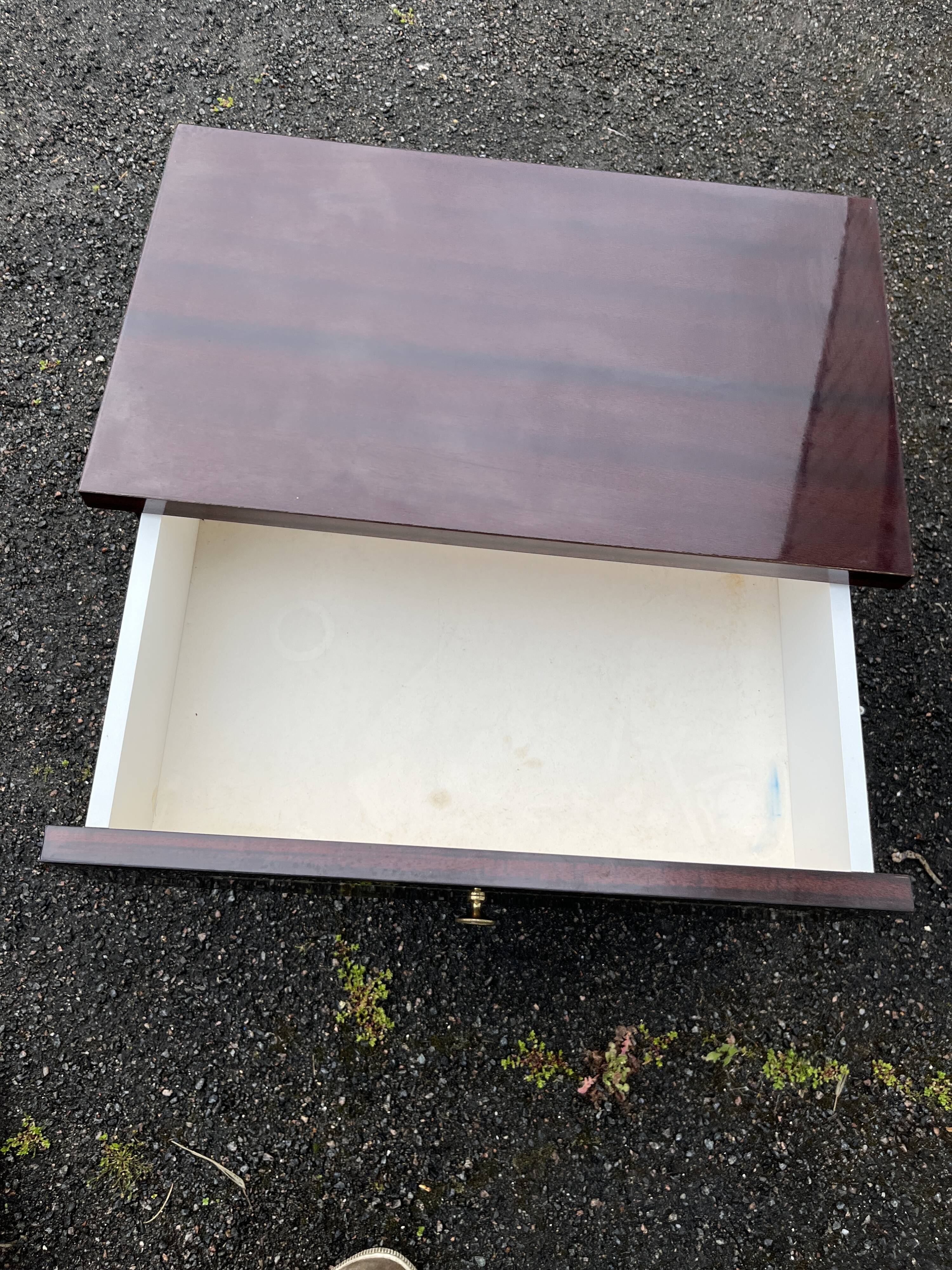 Dark brown bedside table from the 50s