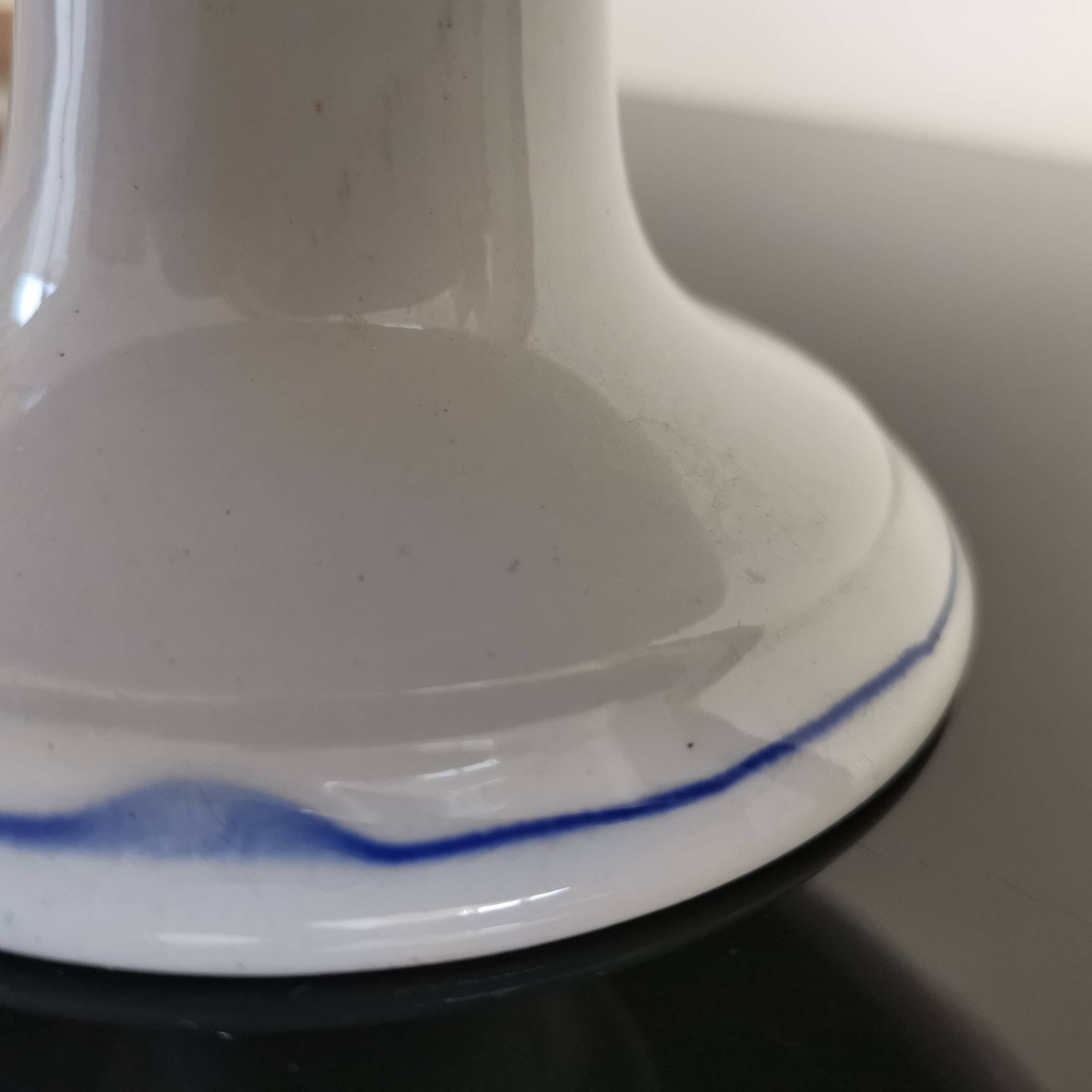 Old earthenware compote bowl L'Amandinoise St Amand France