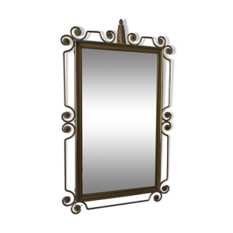 Hollywood Regency Brass Mirror Deknudt Belgium