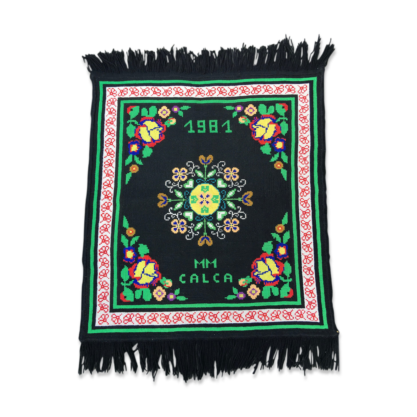 Carpet, drapery, vintage wool tapestry 87x115cm