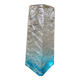 Vintage textured blue glass vase. 1970s.