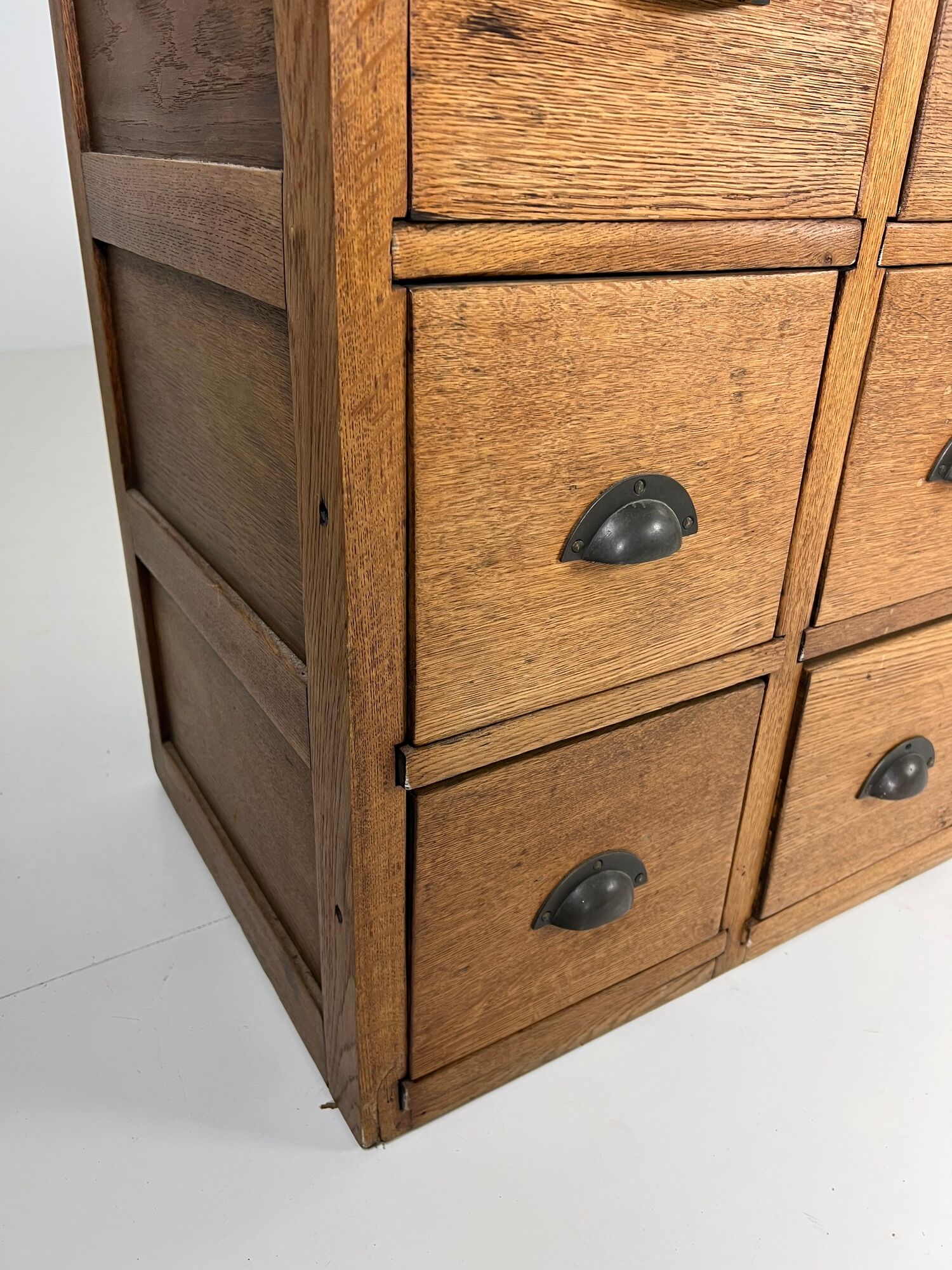 Pharmacy cabinet chest of drawers large oak antiques