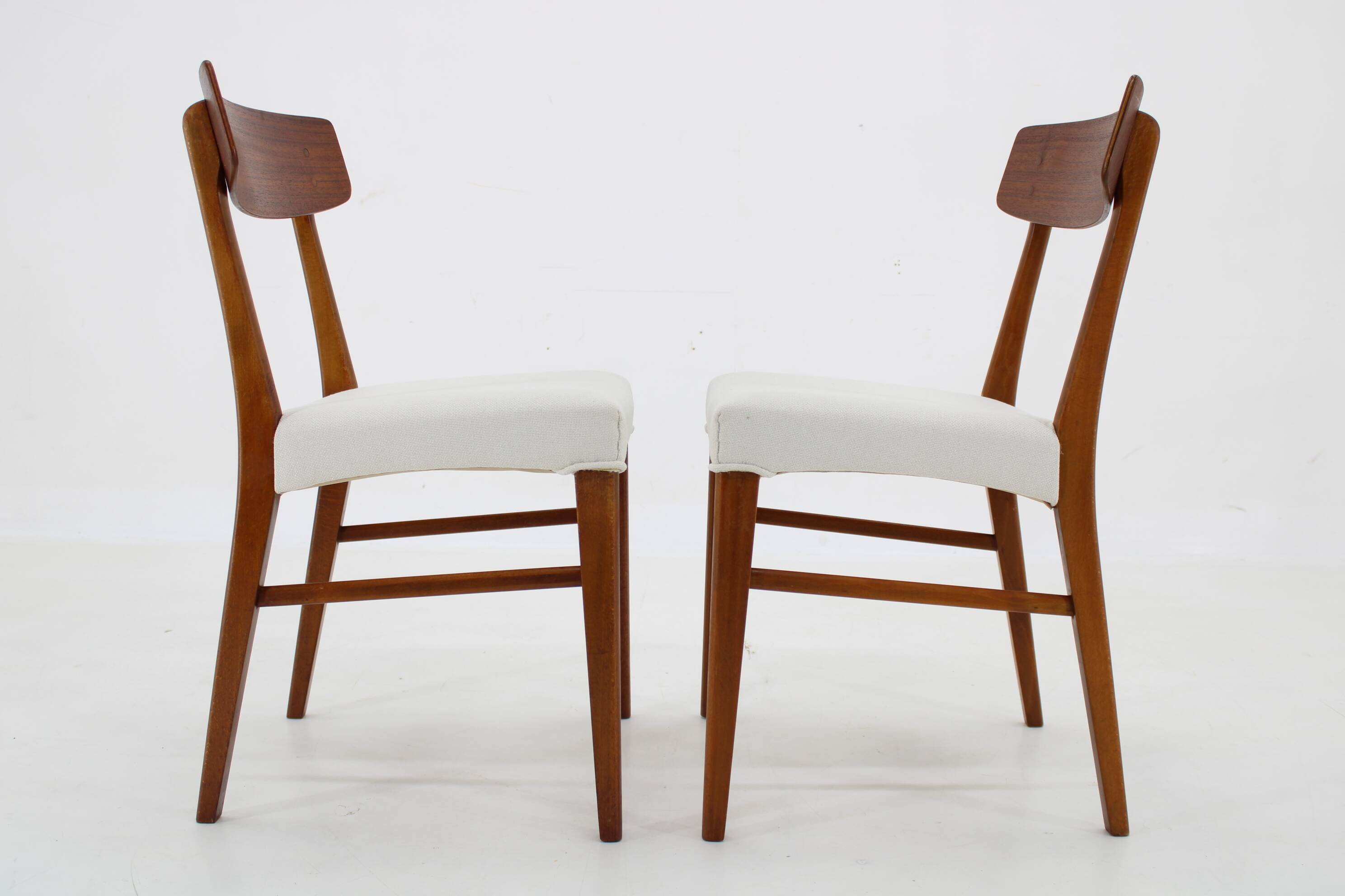 1960s Pair of Danish Teak Chairs, Restored