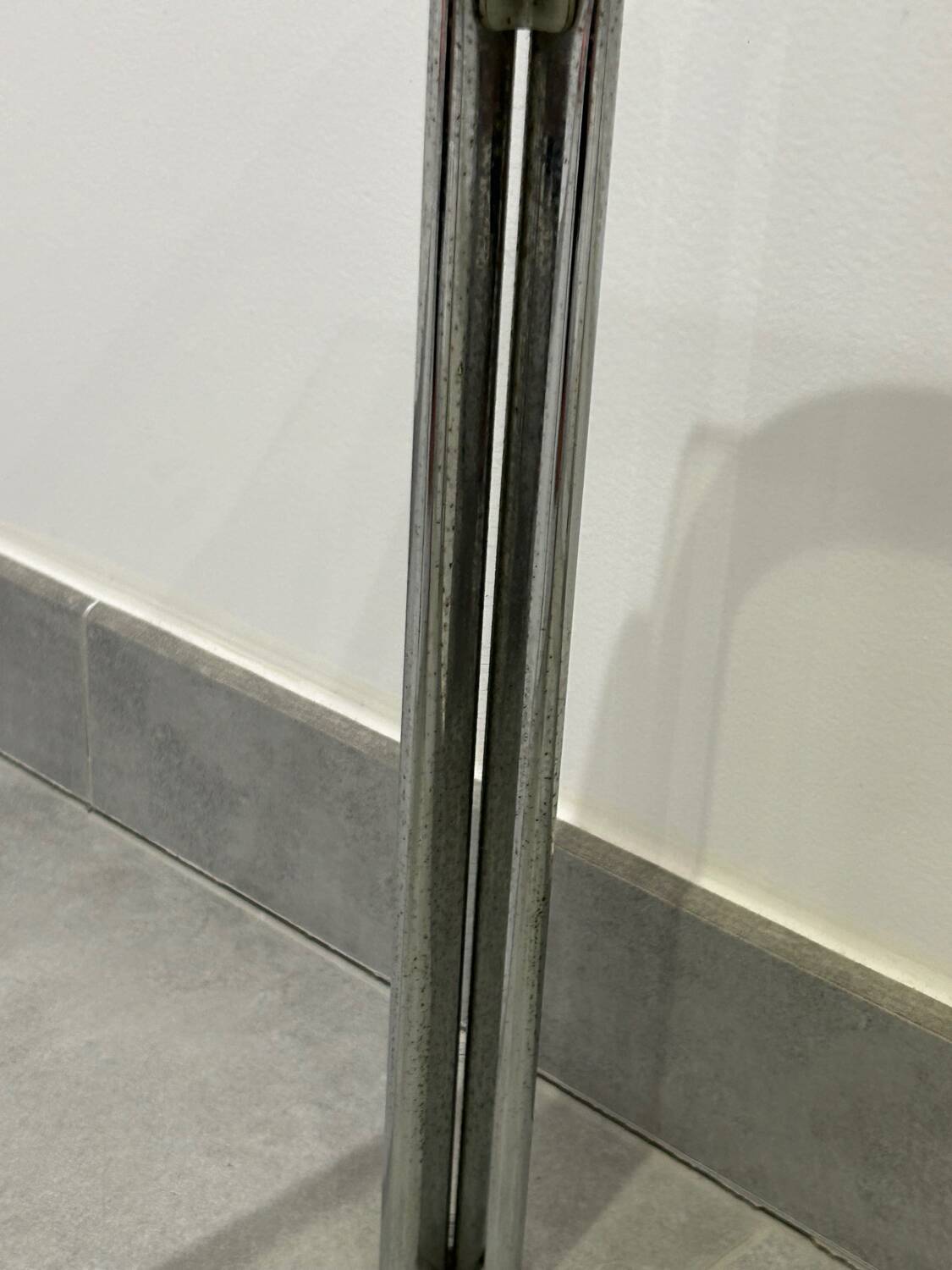 Nest of tables in chrome and smoked glass, set of 2.