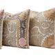 Lot de 4 housses de coussin brodées vintage 55x60 cm