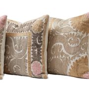 Lot de 4 housses de coussin brodées vintage 55x60 cm