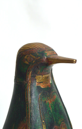 Penguin in wood and brass