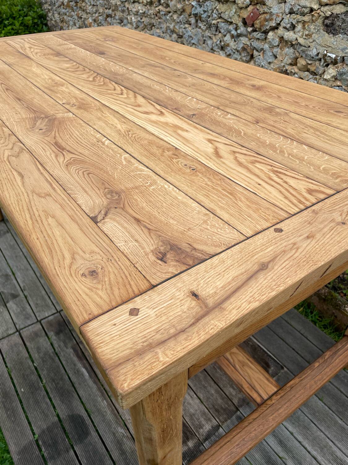 Solid oak farm table for 6-8 people
