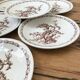 Series of 6 flat plates old model "Thistles" Gien