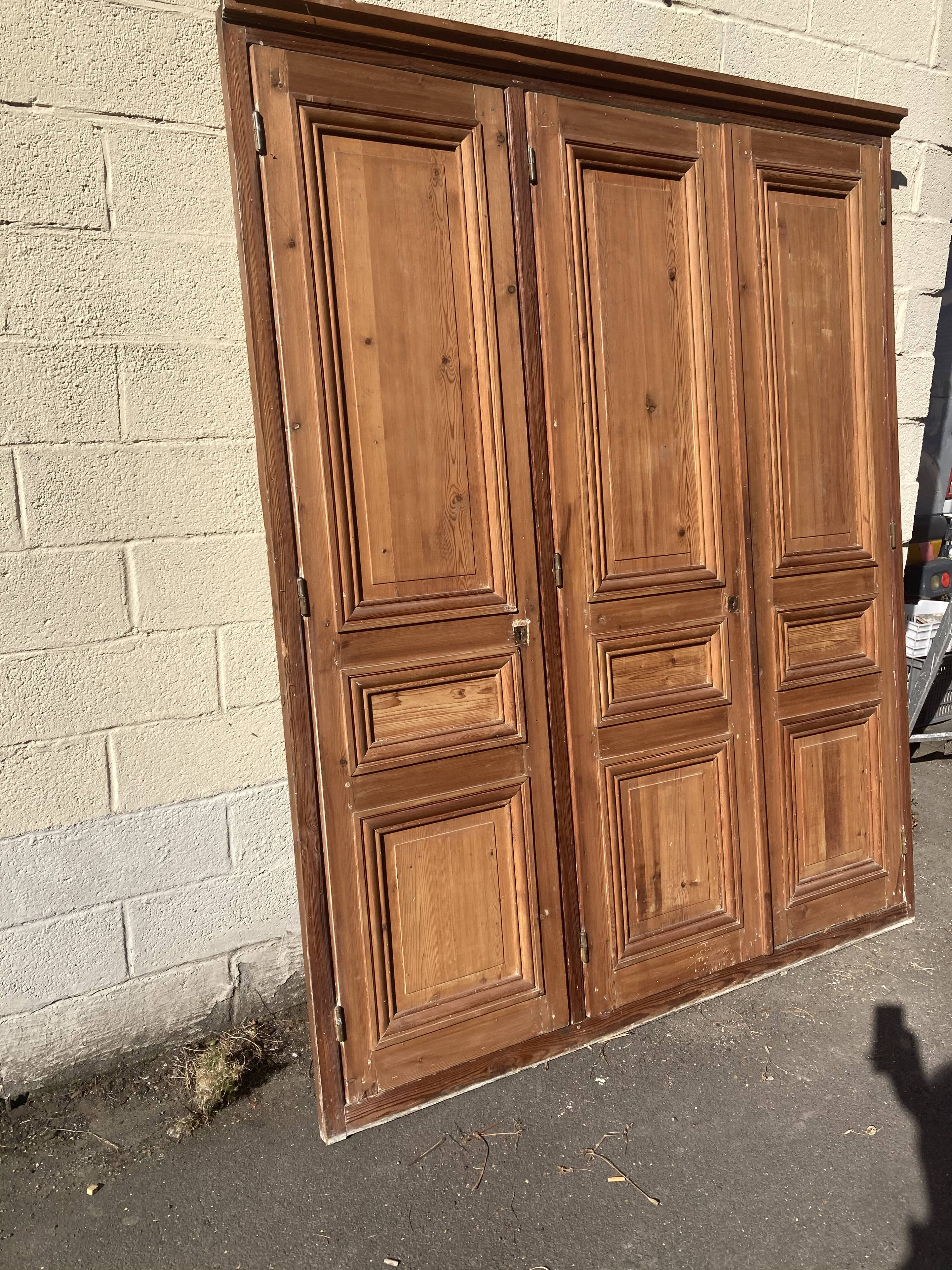 Old three-door closet