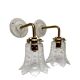 Pair of ceramic and glass wall sconces