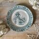 Green ironstone plate from Creil and Montereau "Khiva"