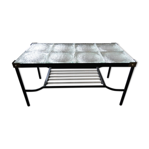 Table basse à plateau de verre, Adnet jacques France, circa 1950