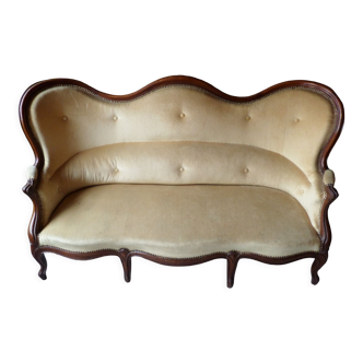 Canape a oreilles Napoleon III acajou