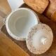 White and gold porcelain soup