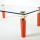Rare coffee table lacquer orange bronze glass signed Garouste & Bonetti 1995