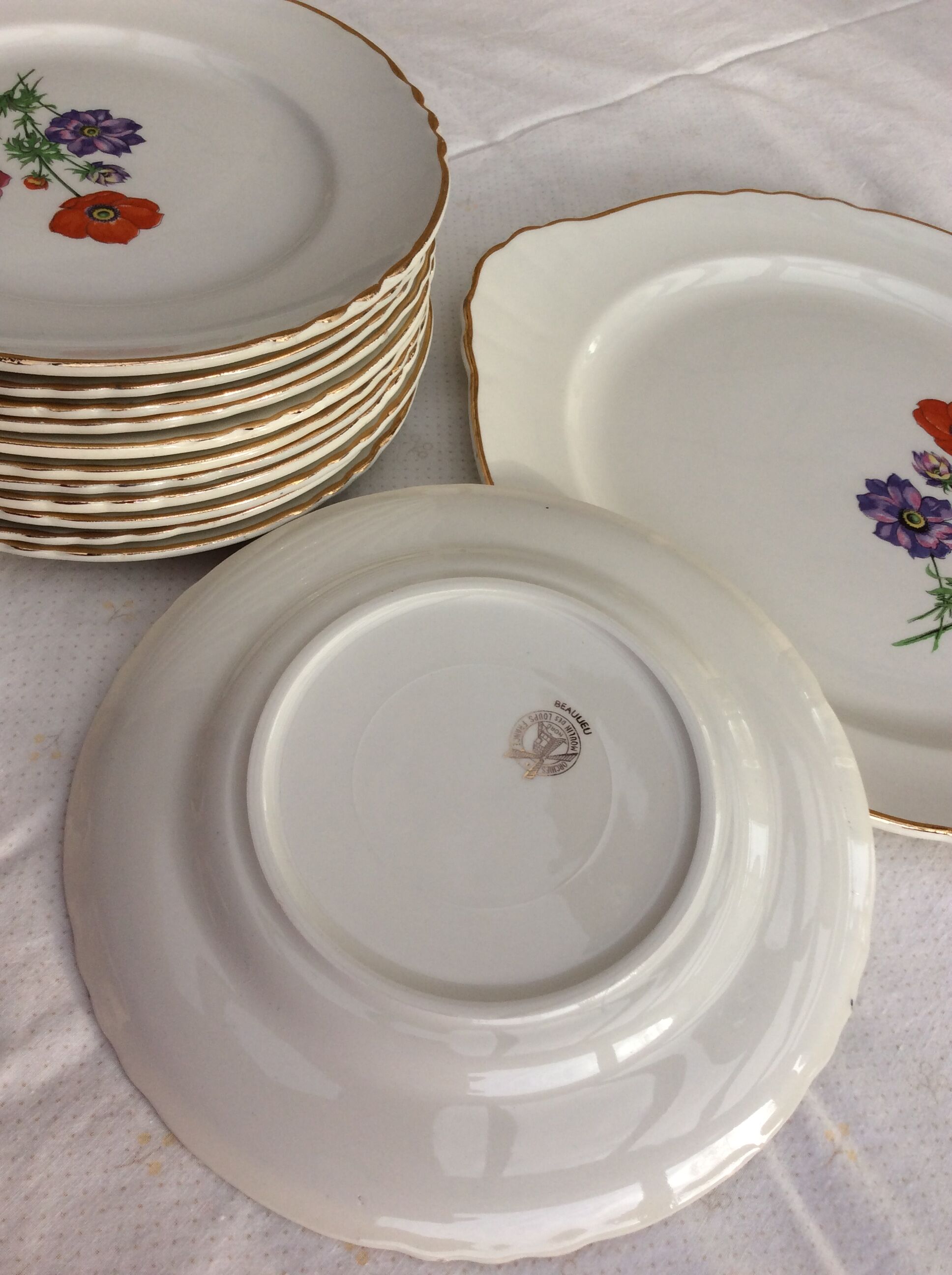 Cake service Orchies Moulin des Loups Model BEAULIEU - vintage