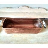 Large brass and copper planter, tray on 4 lion paw feet