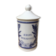 Blue and white pharmacy jar