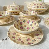 Robj Paris Coffee Tea Set with Floral Yellow Porcelain Core - Vintage Art Deco Style