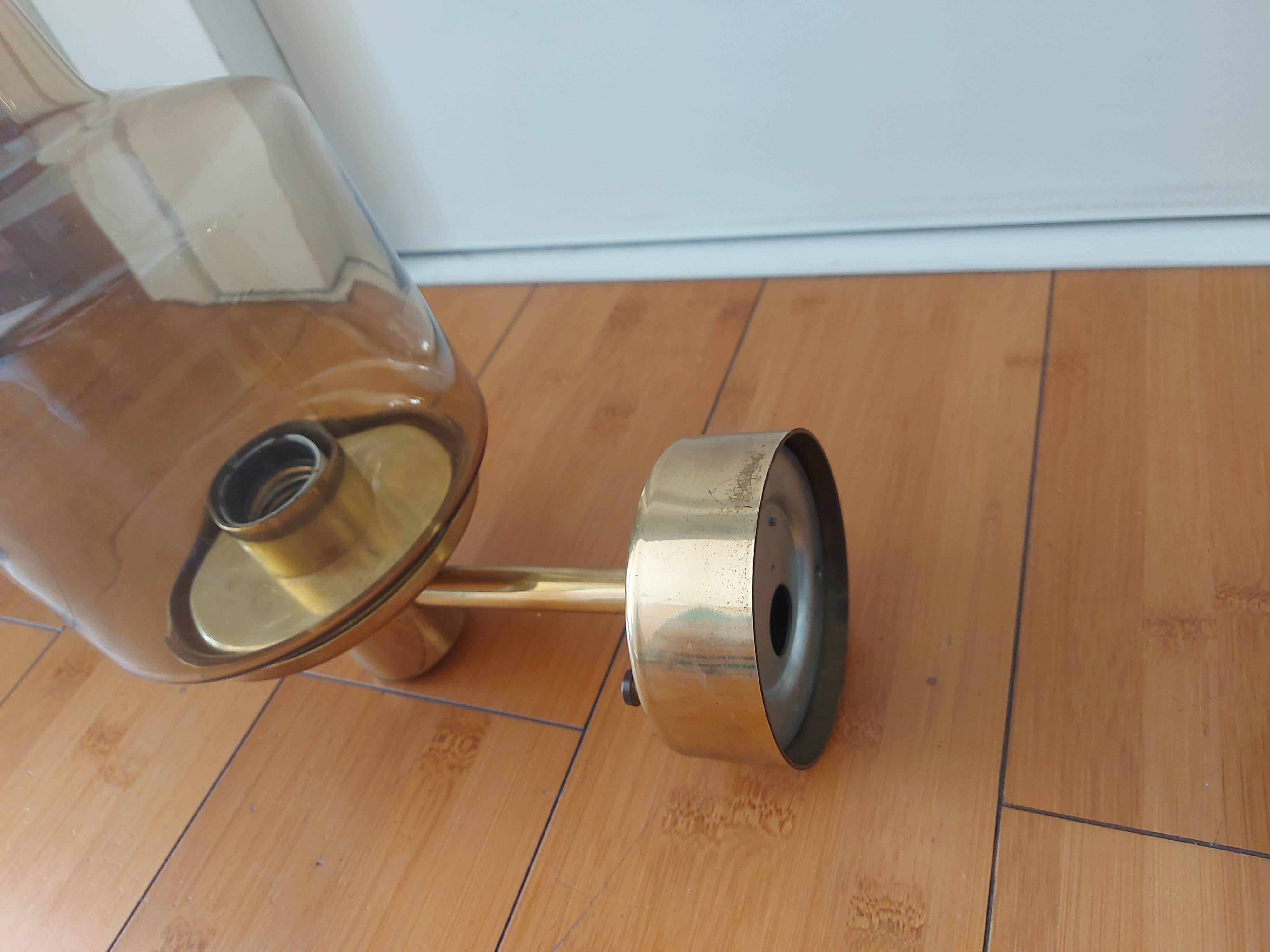 Pair of 60'S brass wall lamps, Hans Agne Jakobsson, model V212A