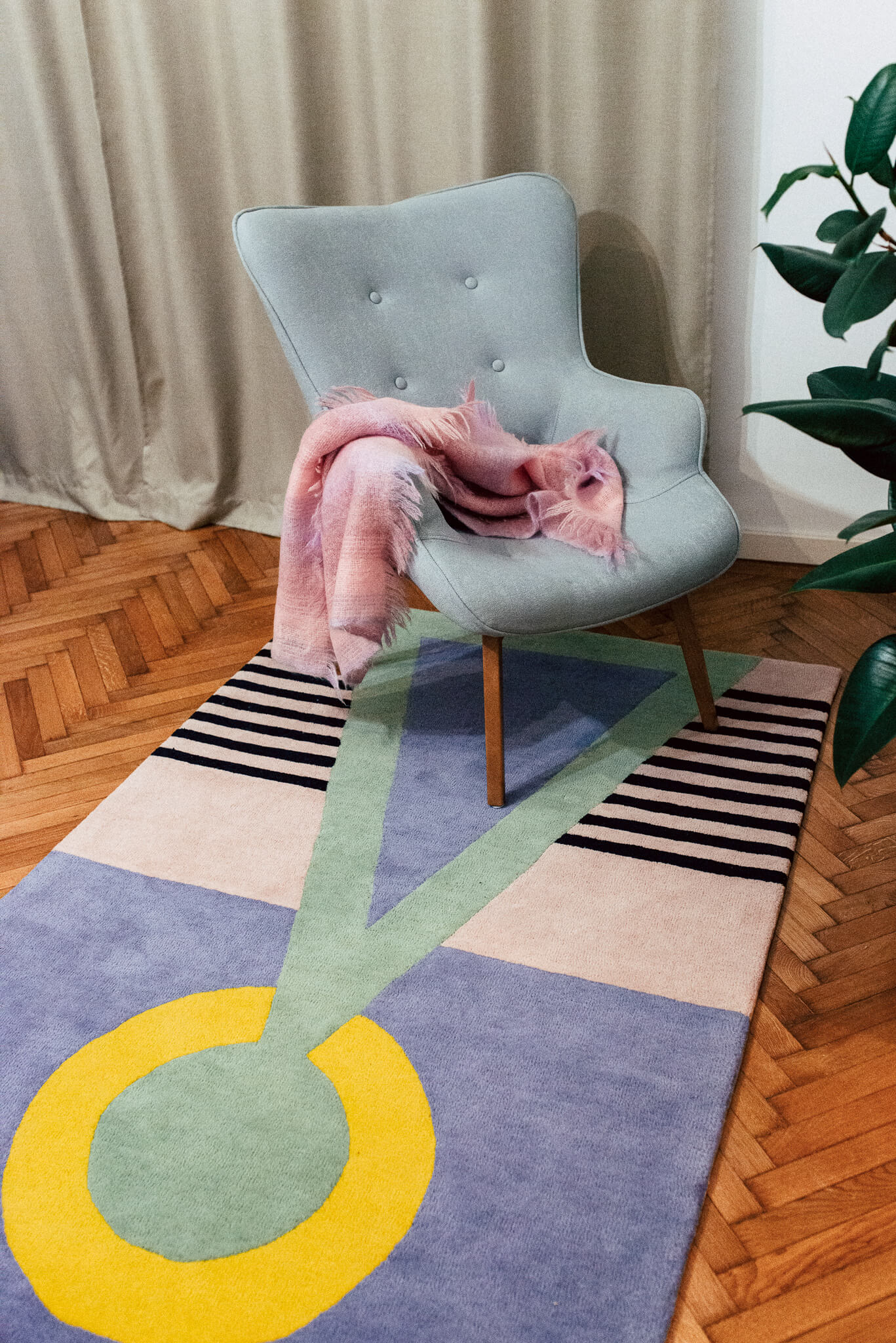 Tufted wool rug Modern Light Handmade 120 x 180 cm