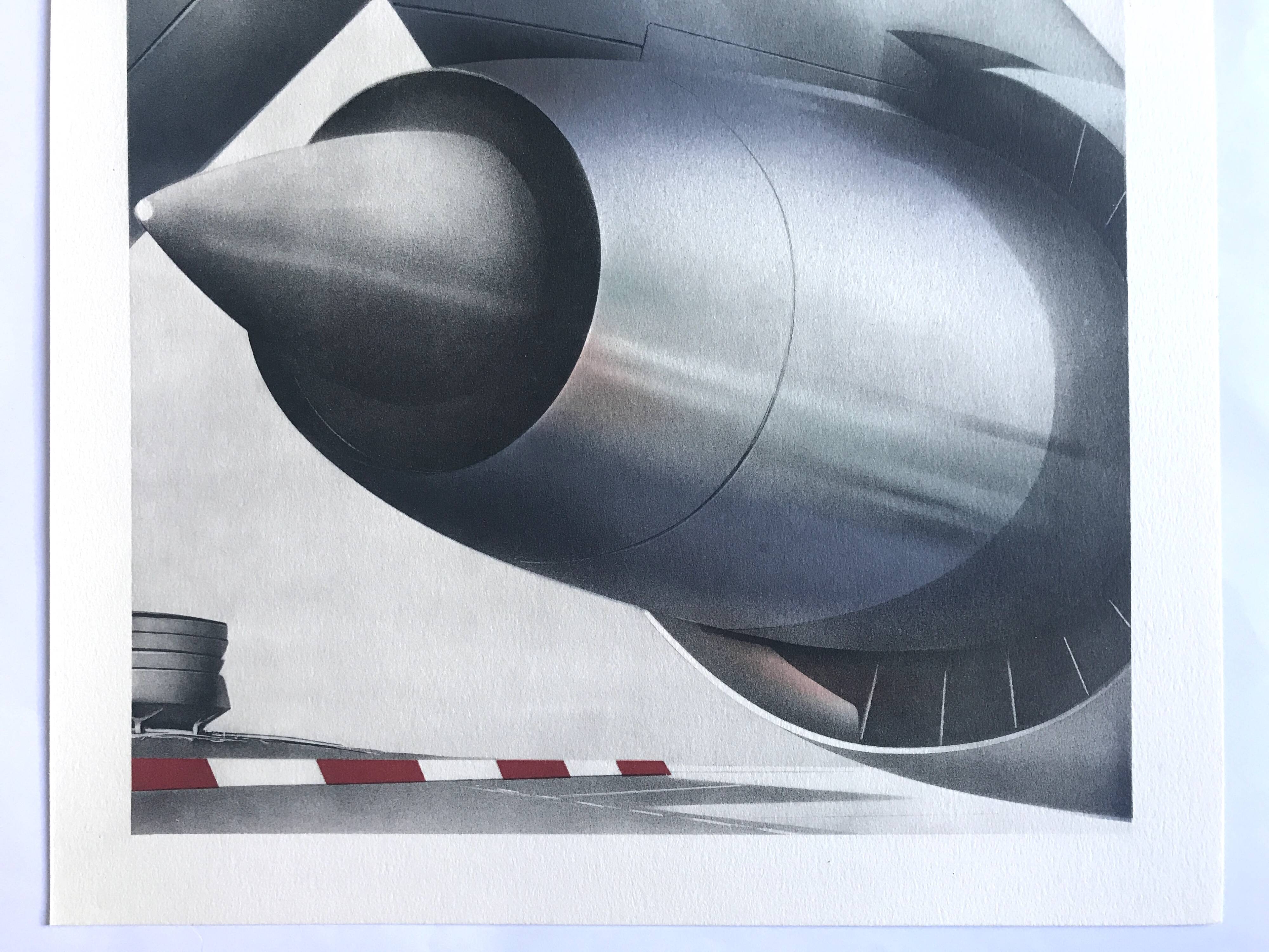 Peter klasen, aérodrome, 1978. lithographie originale