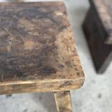 Small stool, side stool in old teak, footrest