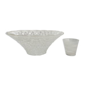 saladier en verre ciselé