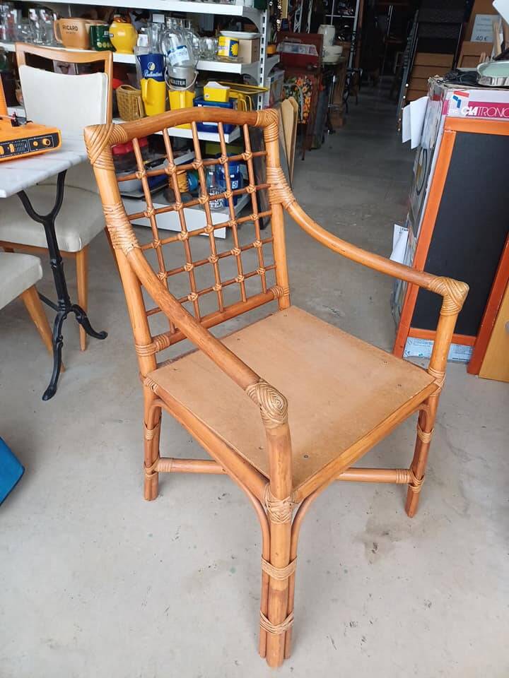 Vintage rattan armchair