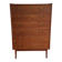Vintage Danish "tallboy" chest of drawers in teak veneer.