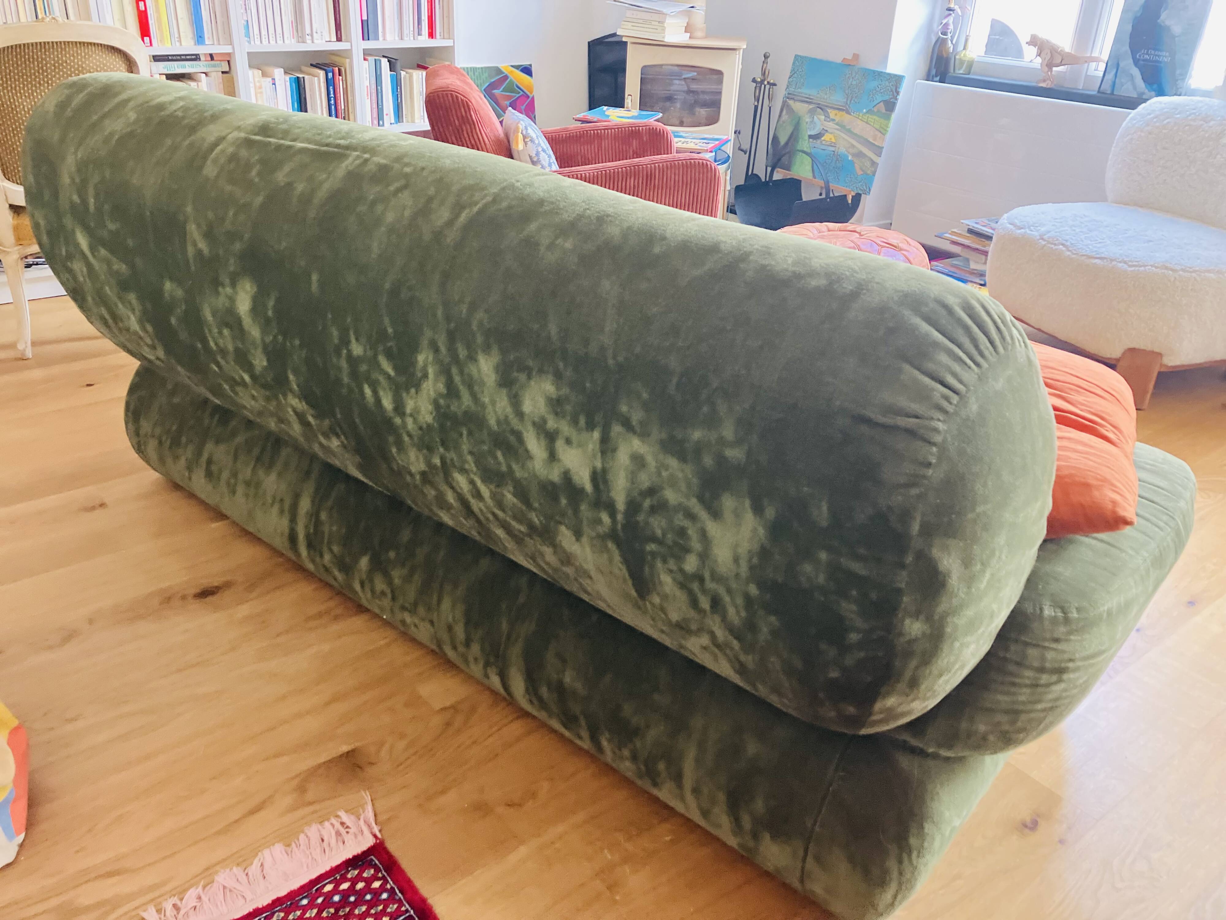 Canapé vert vintage